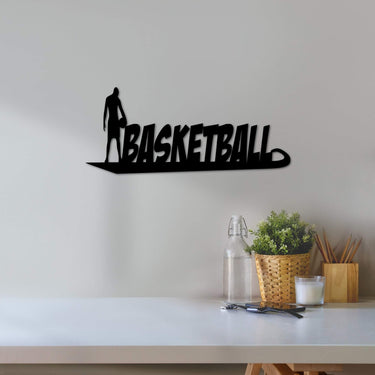 Metal Basketball Sign | Boys Room Decor | Sports Decor | Basketball Word Art | Man Cave Decor | Father's Day Gift | Gift For Him, Boys
